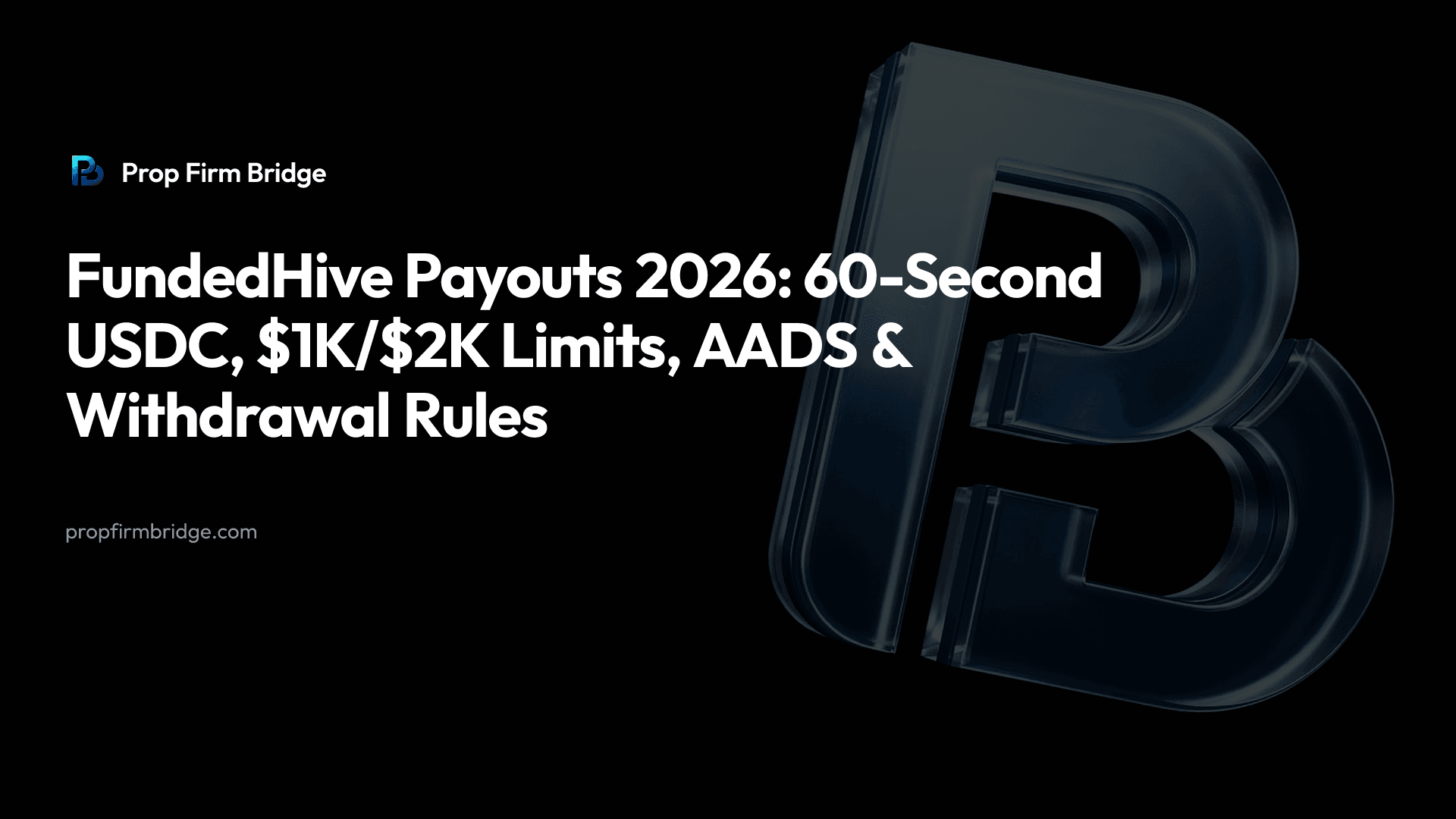 FundedHive Payouts 2026: 60-Second USDC, $1K/$2K Limits, AADS & Withdrawal Rules — Prop Firm Bridge
